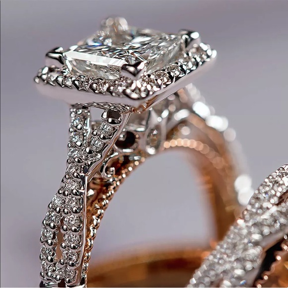 3 pc engagement wedding bridal ring - Picture 2 of 5